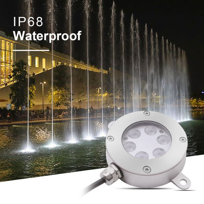 DMX512 LED Fountain Light DC24V 12W 3000K Stainless Steel IP68 Untuk Landscape Di bawah Air