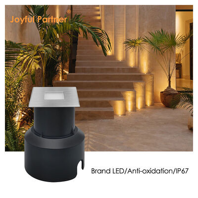 IP67 LED Lampu Di-Bumi 1W 2W 3W Kerucut Tipe Kuadrat SS Tutup Kaca Frosted Tanpa Lensa