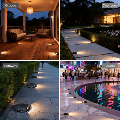 Lampu Dek LED Bawah Tanah 1W Bersertifikat IP65 Pencahayaan Jalan Tanjakan 12V Lampu Tanam untuk Penggunaan Jalan