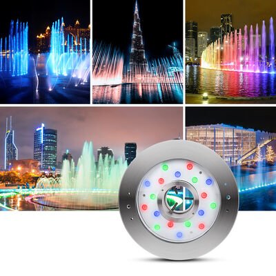 Lampu Air Mancur LED Bahan Stainless Steel RGBW 4in1 Pencahayaan Bawah Air untuk Pengaturan Luar Ruangan Lanskap