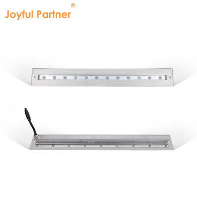 Lampu Linier Bawah Air DC12V Baja Tahan Karat 316 DMX 512 RGB 12W 24W Panjang 628MM Untuk Air Terjun